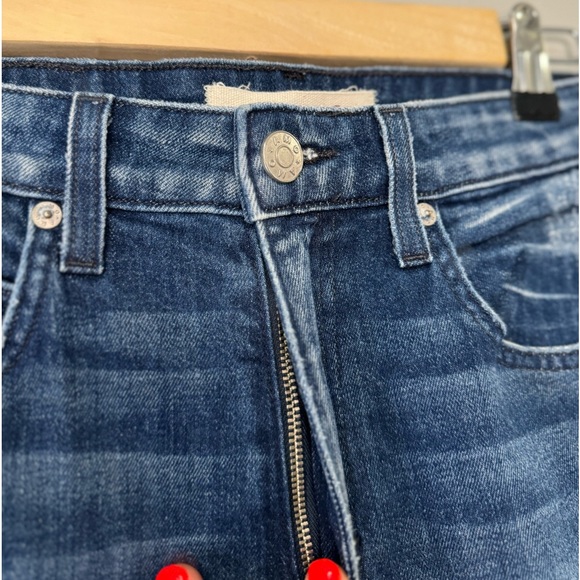 REVOLVE Jeans AMO High Rise Twist Crop Blue Denim in Sweetheart Wash SZ 27 NEW! - Picture 8 of 16